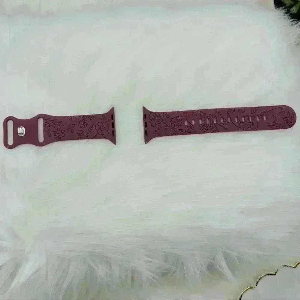 New Floral   Design Apple Watch Bands  42mm 44mm 45mm 49mm Violet